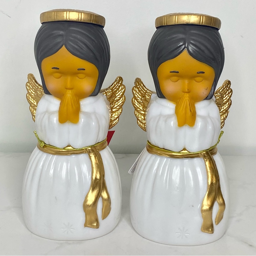 Christmas Praying Angel Blow Mold Set Of 2